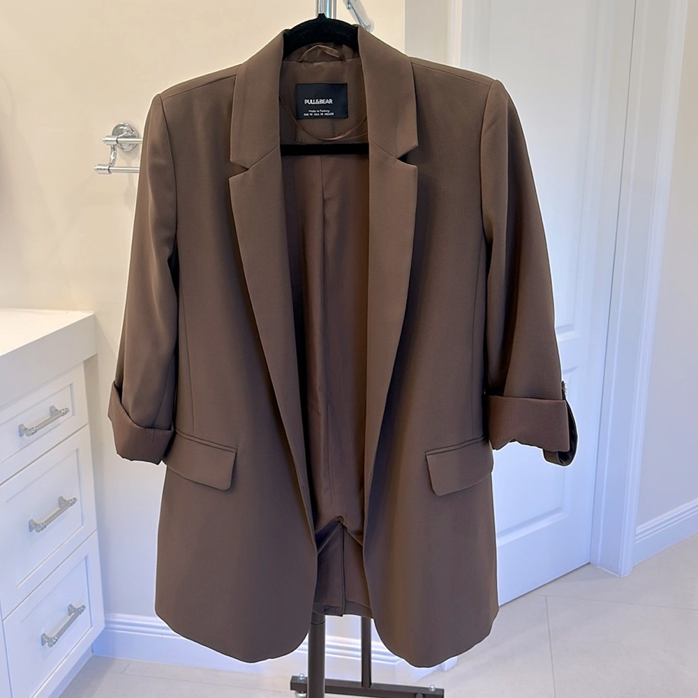 Oversize brown blazer - Pull & Bear